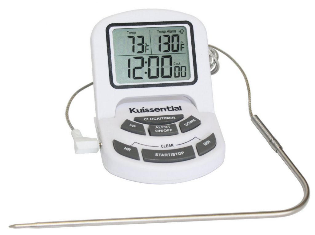 Kuissential Digital Meat Thermometer and Timer with Probe (Cooking